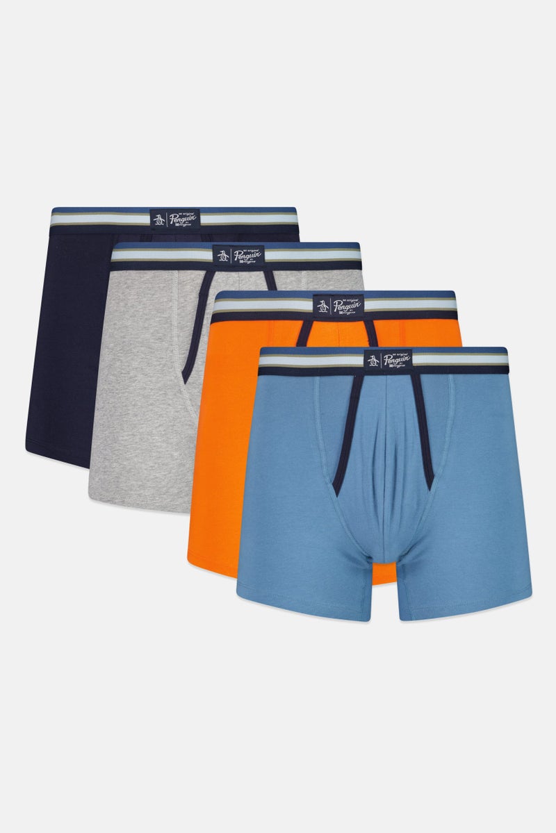 Original Penguin Men 4 Pieces Brand Logo Boxer Briefs, Multicolor - Image 1