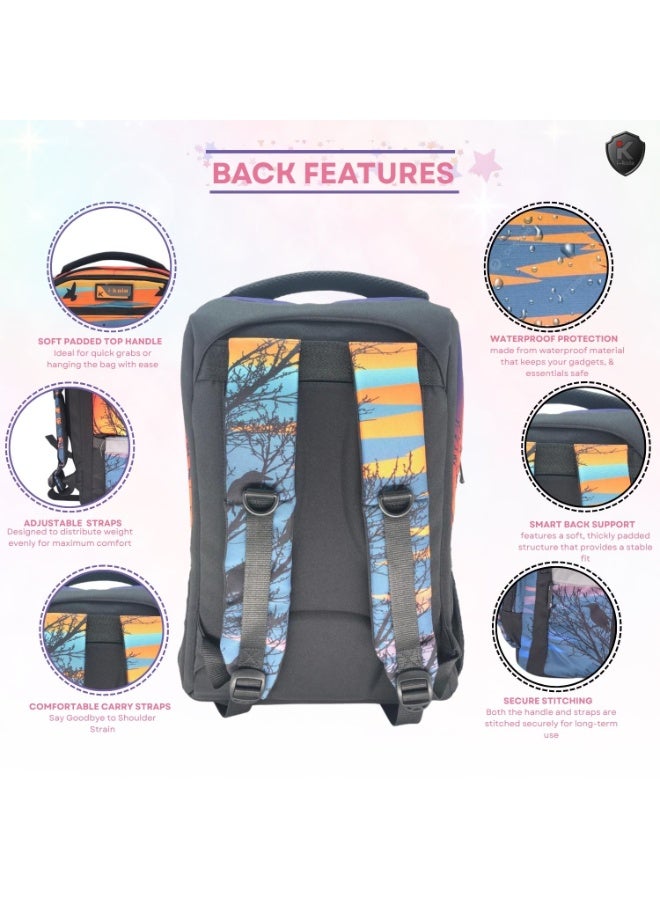 آي-كولا حقيبة ظهر DIAMOND DOTS للشباب مقاس 18 بوصة للبنات والأولاد - حقيبة مقاومة للماء بثلاثة أقسام مع طباعة على المنضدة (IK953-8BP) - Image 4