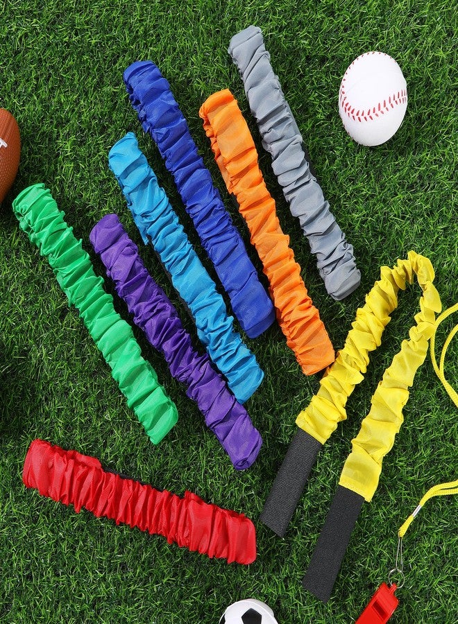 Augshy 8Pcs 3 Legged Race Bands Elastic Tie Rope, 8 Assorted Colors for Relay Race Game Carnival Field Day Backyard Game Party Supplies - Image 4