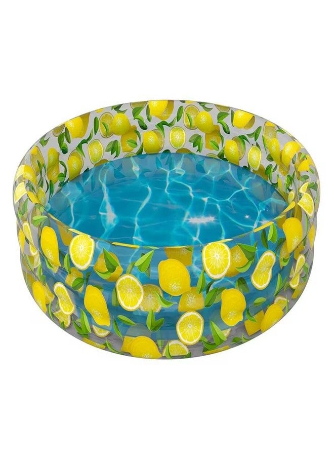 PoolCandy 4 Person Deluxe Inflatable Pool in Lemon Print (78"" X 78"" X 15""), PC6090LEM - Image 2