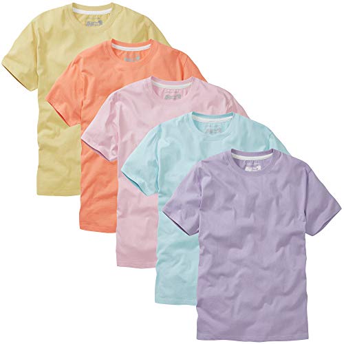 Charles Wilson Men's 5 Pack Midweight Crew Neck T-Shirt (Large, Summer Essentials) - Image 2
