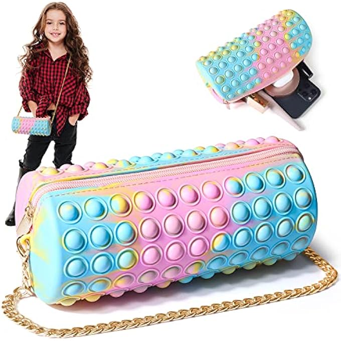 Jimmidda Pop Shoulder Bag, Pop it Purse 2 in 1 Push Pop it Bags for GirlsPop Fidget Toy Crossbody Handbags Relieve StressFashion Pop Bag Toy Suitable for All Girls and Women - Image 1