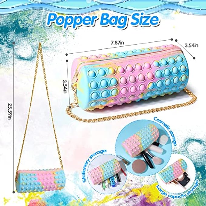 Jimmidda Pop Shoulder Bag, Pop it Purse 2 in 1 Push Pop it Bags for GirlsPop Fidget Toy Crossbody Handbags Relieve StressFashion Pop Bag Toy Suitable for All Girls and Women - Image 2