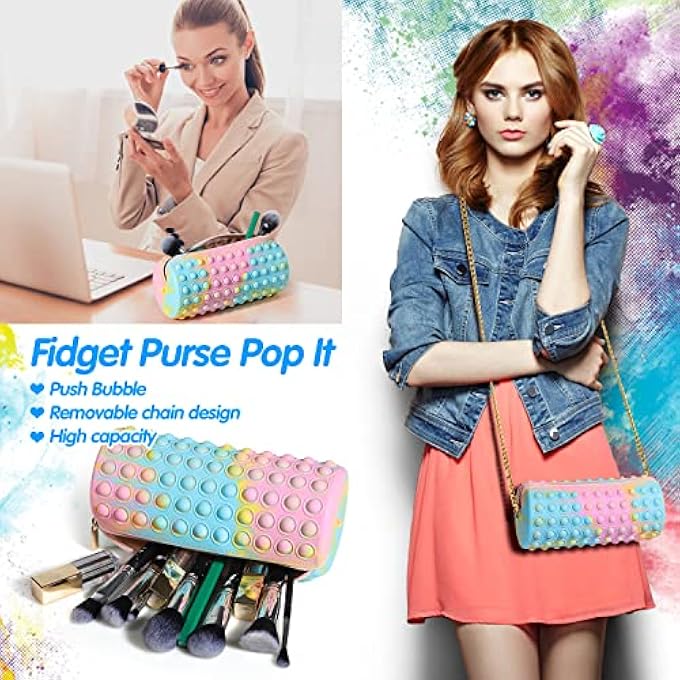 Jimmidda Pop Shoulder Bag, Pop it Purse 2 in 1 Push Pop it Bags for GirlsPop Fidget Toy Crossbody Handbags Relieve StressFashion Pop Bag Toy Suitable for All Girls and Women - Image 3