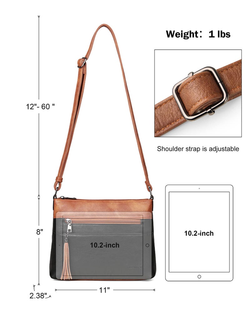 MASINTOR Crossbody Bags for Women, Lightweight Medium Crossbody Purse, Soft Leather Women's Shoulder Handbags with Tassel for Shopping or Travel - Image 4