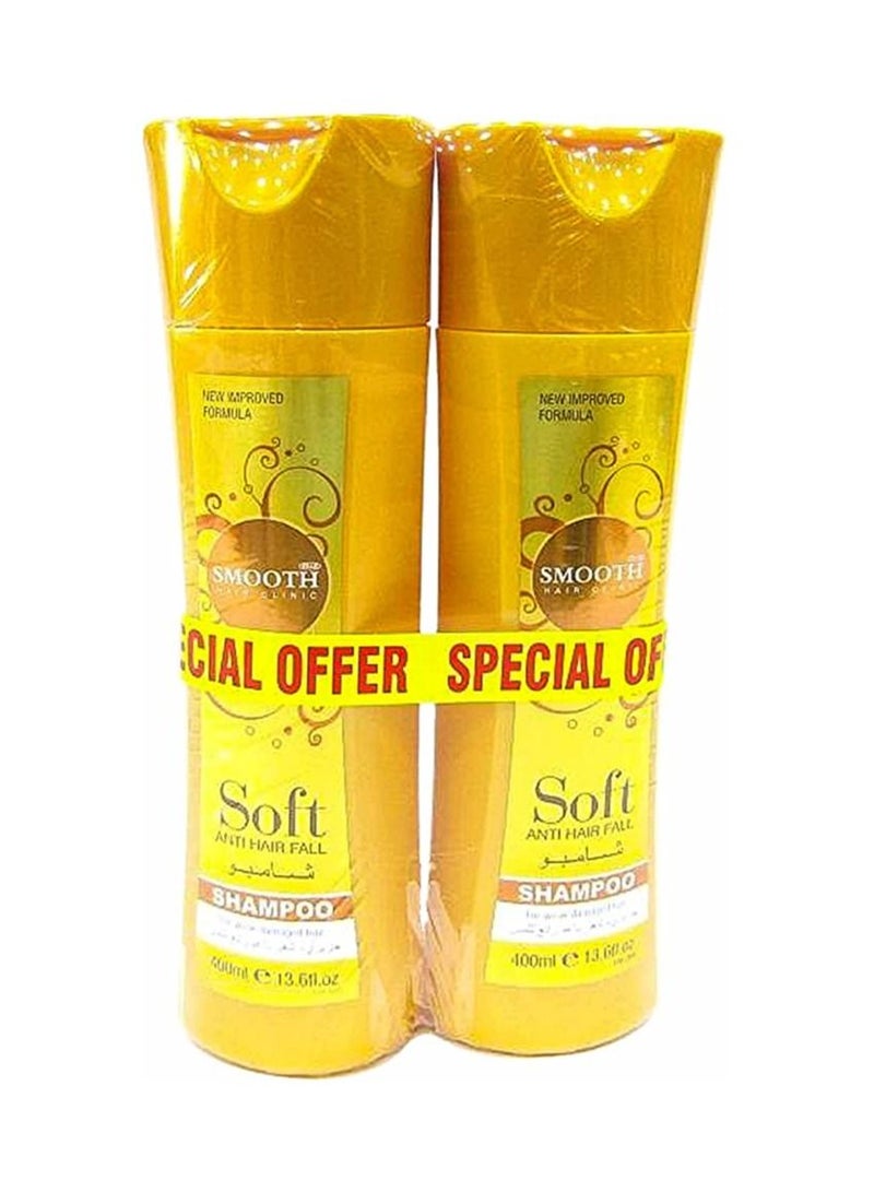 Smooth SM-350 Soft Anti-Hair Fall 2 in 1 Hair Shampoo and Conditioner Pack of 2 (400 ML, Gold)