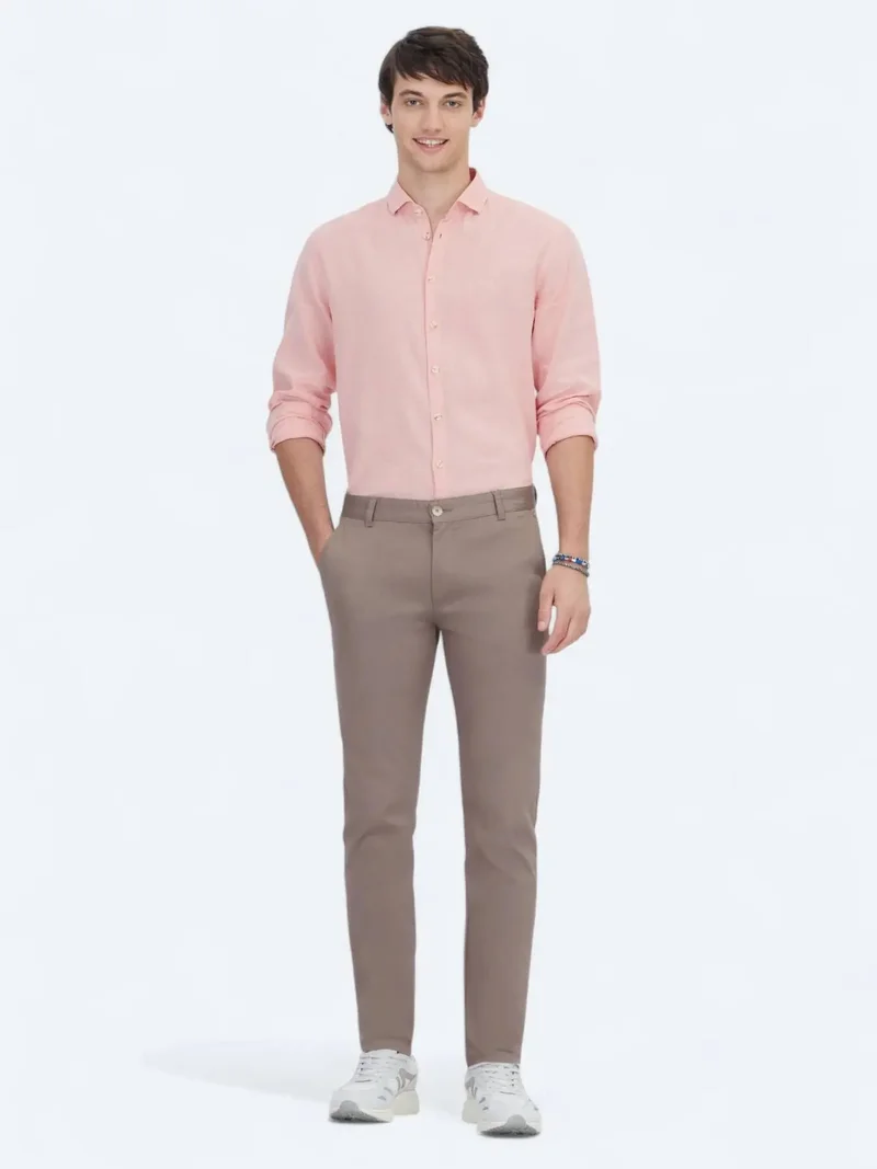 Kip Mink Weaving Regular Fit Casual Cotton Blended Trousers