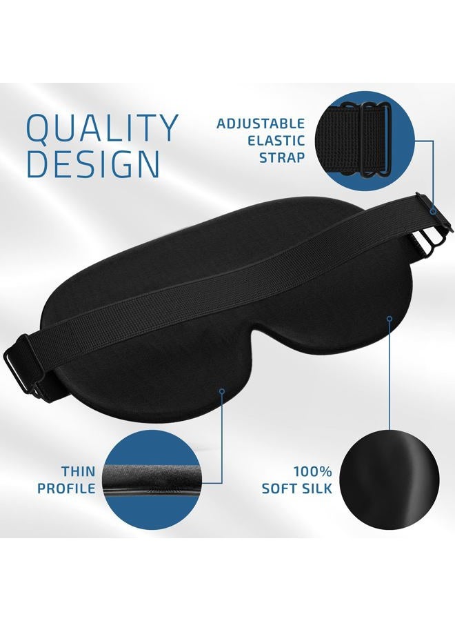 Jersey Slumber 100% Silk Sleep Mask For A Full Night's Sleep | Comfortable & Super Soft Eye Mask With Adjustable Strap | Works With Every Nap Position | Ultimate Sleeping Aid/Blindfold, Blocks Light - Image 4