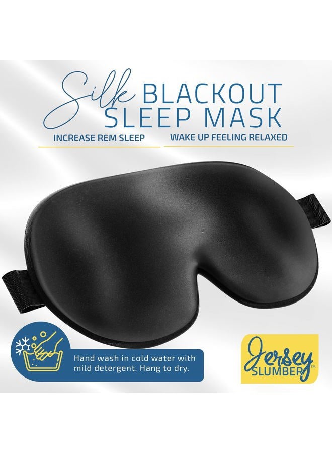 Jersey Slumber 100% Silk Sleep Mask For A Full Night's Sleep | Comfortable & Super Soft Eye Mask With Adjustable Strap | Works With Every Nap Position | Ultimate Sleeping Aid/Blindfold, Blocks Light - Image 2