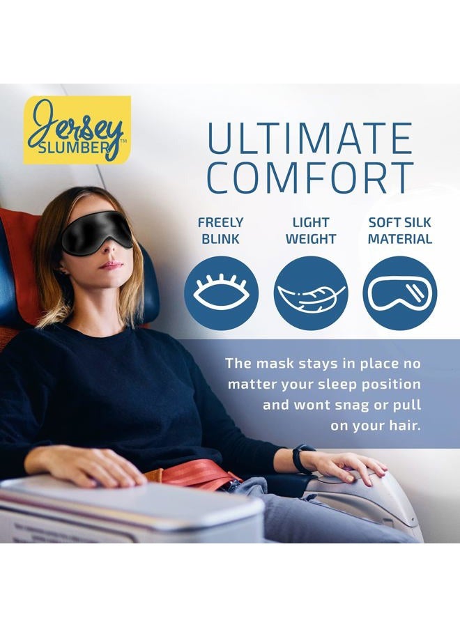 Jersey Slumber 100% Silk Sleep Mask For A Full Night's Sleep | Comfortable & Super Soft Eye Mask With Adjustable Strap | Works With Every Nap Position | Ultimate Sleeping Aid/Blindfold, Blocks Light - Image 3