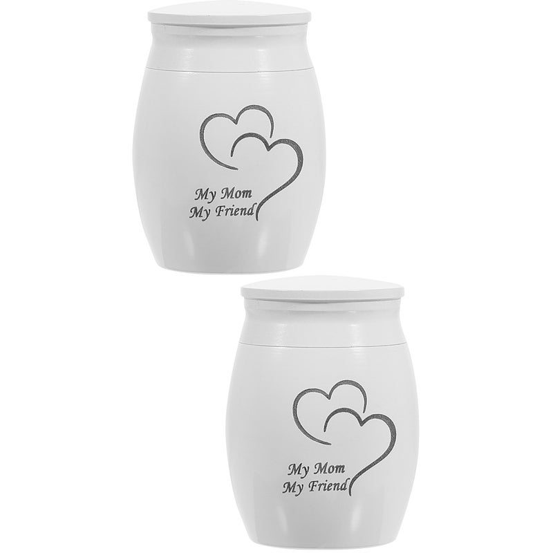 2pcs Decorative Urn Cremation Urn Funeral Urn Aluminium Alloy Urn Human Ashes Holder - Image 1