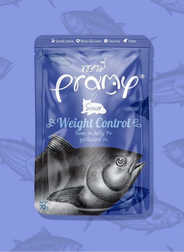 Pramy Cat Wet Food With Tuna In Jelly Flavor For Senior Cats- 12x70g -  Healthy Weight Management Wet Cat Food - Image 2