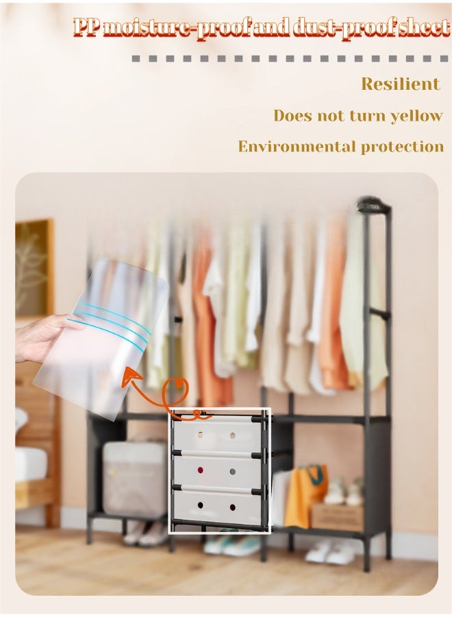 Multifunctional Portable Wardrobe Closet with Shelves, Freestanding Clothing Storage Organizer for Living Room Bedroom (102×38×118cm) - Image 4