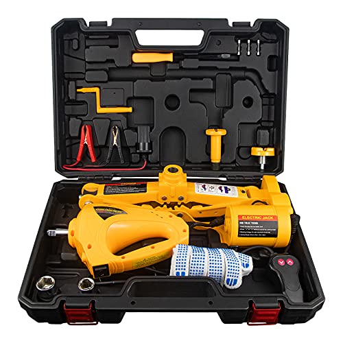 E-HEELP 3 Ton Electric Car Jack, 12V Automatic Scissor Lift Floor Jack with Impact Wrench Kit for Sedans, Lifting Range 4.72-14.57 Inches - Image 1