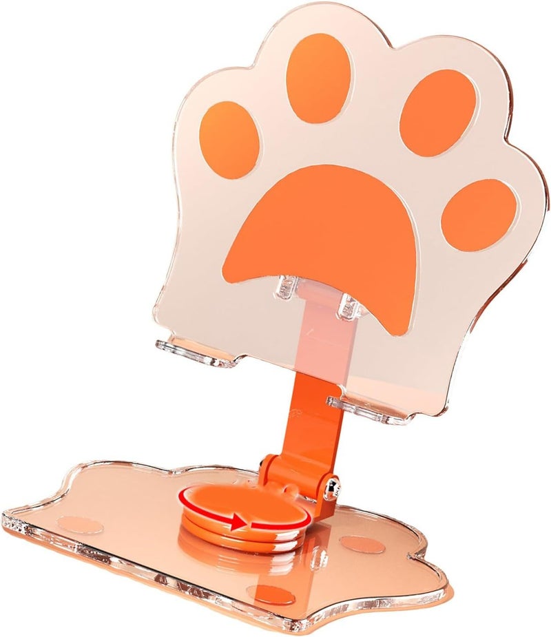 Clear Acrylic Laptop Stand With Cats Paws Design Foldable Tablet Holder Non Slip Base Ergonomic Viewing Angle - Image 1