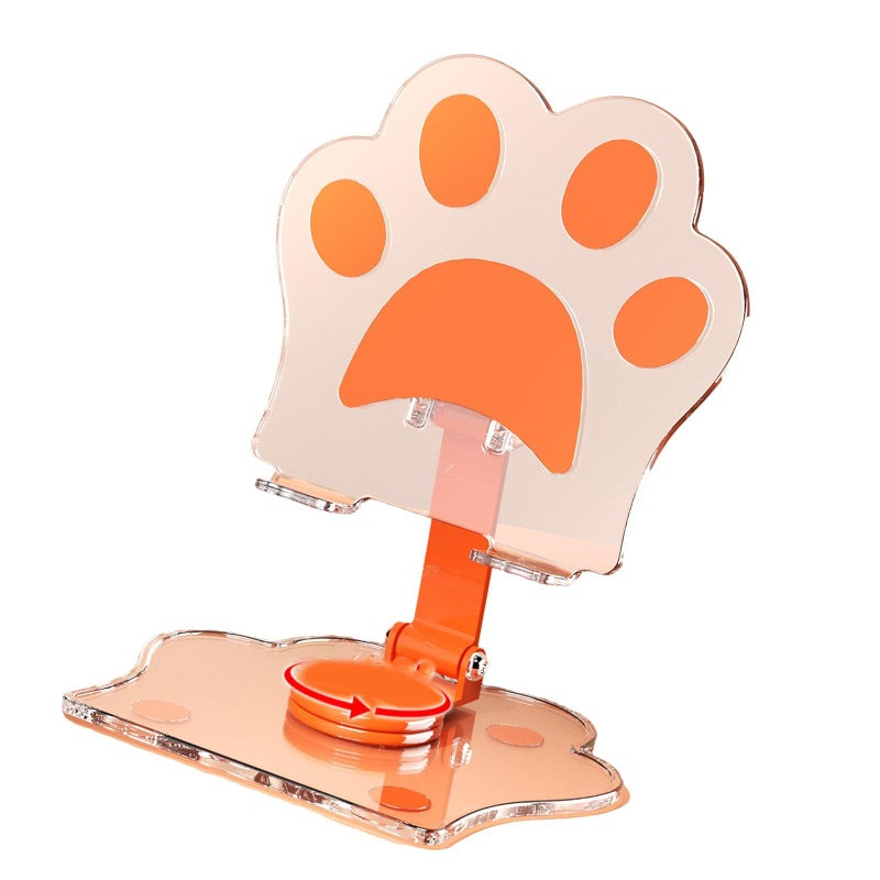 Clear Acrylic Laptop Stand With Cats Paws Design Foldable Tablet Holder Non Slip Base Ergonomic Viewing Angle - Image 2