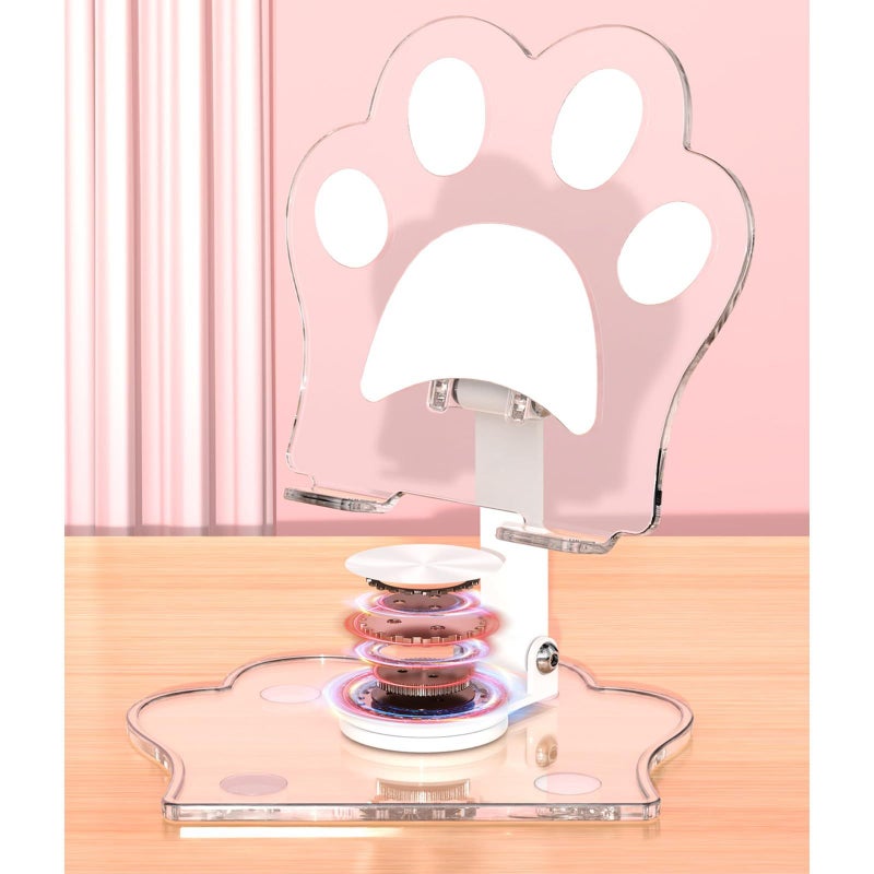 Clear Acrylic Laptop Stand With Cats Paws Design Foldable Tablet Holder Non Slip Base Ergonomic Viewing Angle - Image 5