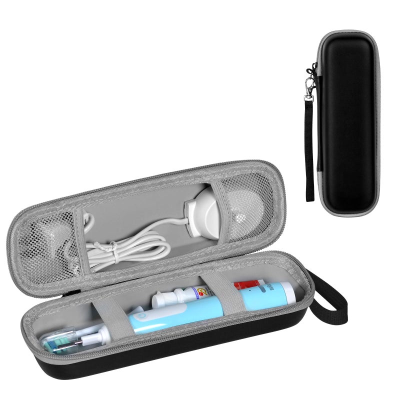 TUNYINSH Toothbrush Travel Case for Oral-B/Oral-B Pro 1000 1500 5000 7000 7500 6000 9600/ Phlips Sonicare 4100 5100 1100 6100 5300 Electric Toothbrush, Portable Hard Protective Storage Bag (Black) - Image 1