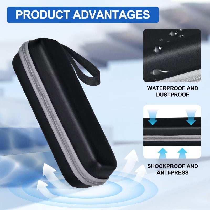 TUNYINSH Toothbrush Travel Case for Oral-B/Oral-B Pro 1000 1500 5000 7000 7500 6000 9600/ Phlips Sonicare 4100 5100 1100 6100 5300 Electric Toothbrush, Portable Hard Protective Storage Bag (Black) - Image 3