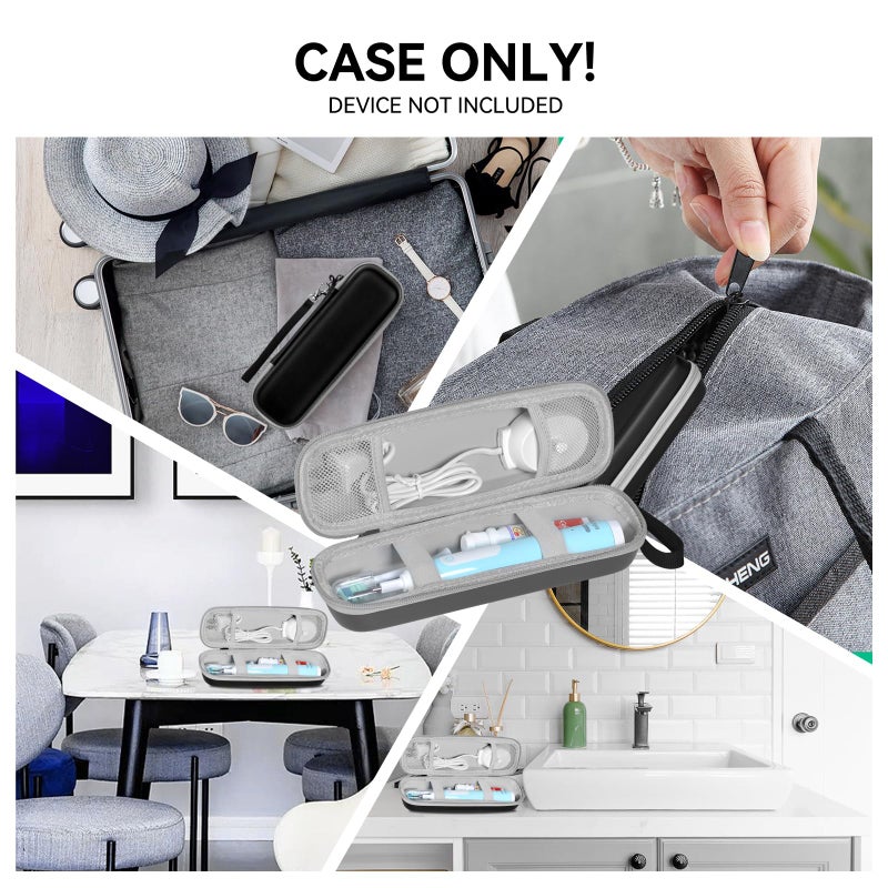 TUNYINSH Toothbrush Travel Case for Oral-B/Oral-B Pro 1000 1500 5000 7000 7500 6000 9600/ Phlips Sonicare 4100 5100 1100 6100 5300 Electric Toothbrush, Portable Hard Protective Storage Bag (Black) - Image 5
