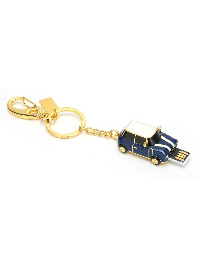 Thoraya Car dark blue USB2.0U disk 4GB-128GB Creative cute cartoon metal U disk car gift car USB 128GB  - Image 3