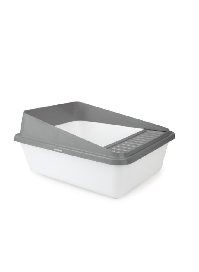 all for paws Go Fresh High Back Cat Litter Box Small Grey  - Image 1