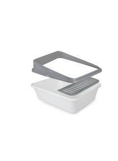 all for paws Go Fresh High Back Cat Litter Box Small Grey  - Image 2