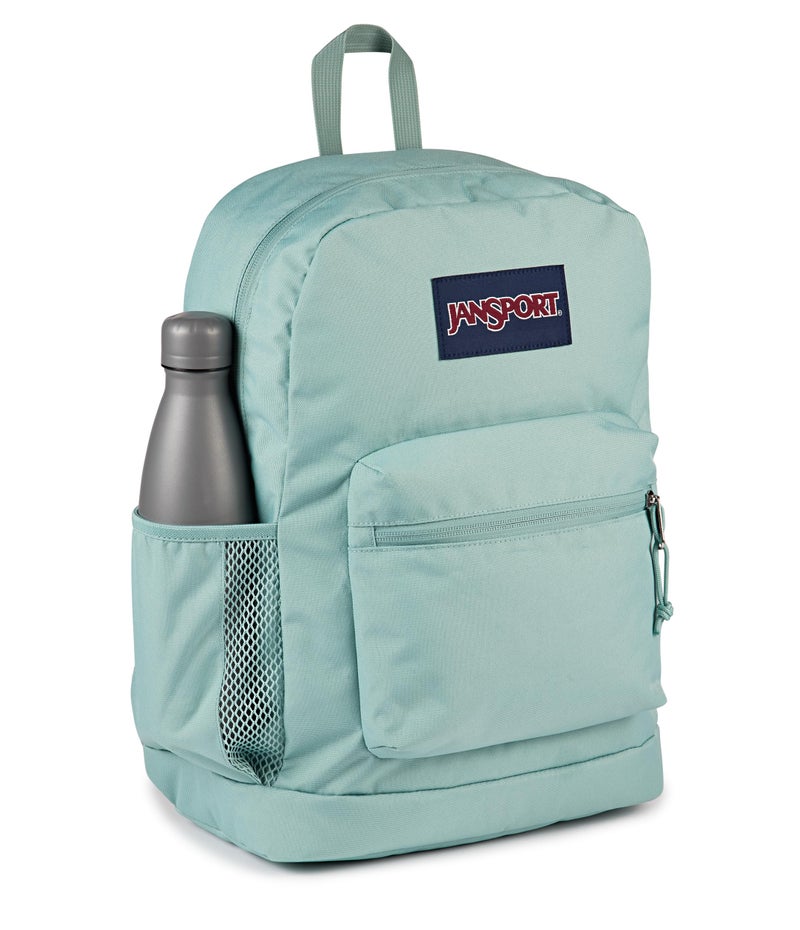 JanSport Cross Town Plus Backpack - Large Main Compartment, Side Water Bottle Pocket, 15-Inch Padded Laptop Sleeve - Faded Sage - Image 2