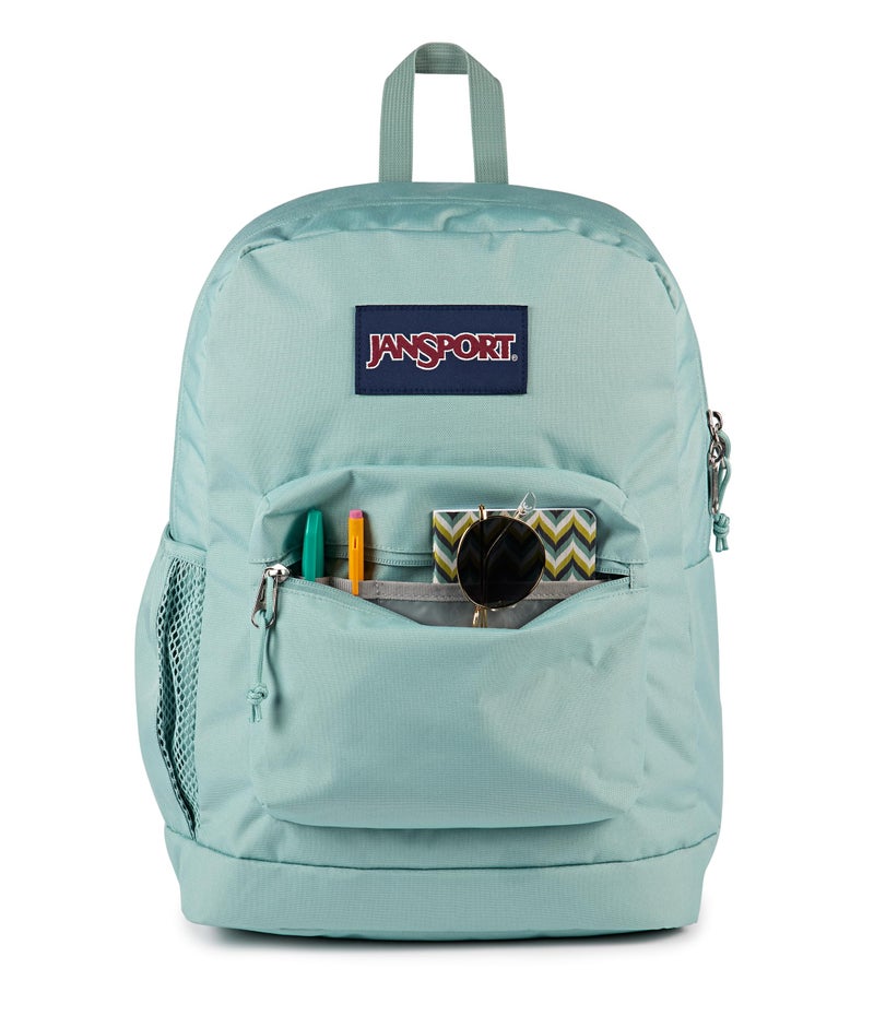 JanSport Cross Town Plus Backpack - Large Main Compartment, Side Water Bottle Pocket, 15-Inch Padded Laptop Sleeve - Faded Sage - Image 4