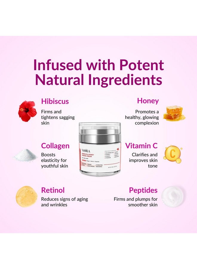 ناسولا كريم نازولا لشد البشرة بالكركديه والعسل، كريم لشد الرقبة، كريم لشد البشرة، لوشن لشد البشرة للوجه والجسم، مرطب للوجه مضاد للتجاعيد مع الكولاجين، 55 مل/1.85 أونصة - Image 3