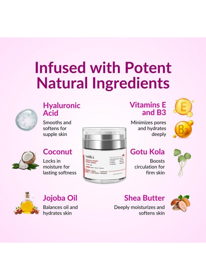 ناسولا كريم نازولا لشد البشرة بالكركديه والعسل، كريم لشد الرقبة، كريم لشد البشرة، لوشن لشد البشرة للوجه والجسم، مرطب للوجه مضاد للتجاعيد مع الكولاجين، 55 مل/1.85 أونصة - Image 4