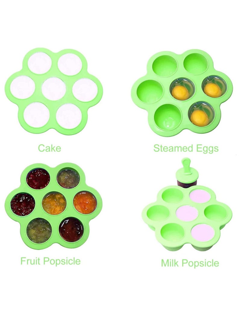 GGEROU Silicone Popsicle Molds, 7-cavity DIY Collapsible Popsicle Molds BPA Free,Reusable,Green  - Image 3