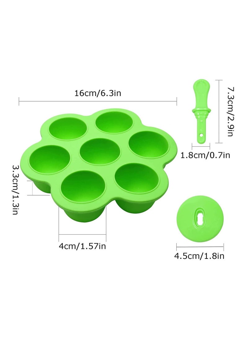GGEROU Silicone Popsicle Molds, 7-cavity DIY Collapsible Popsicle Molds BPA Free,Reusable,Green  - Image 2