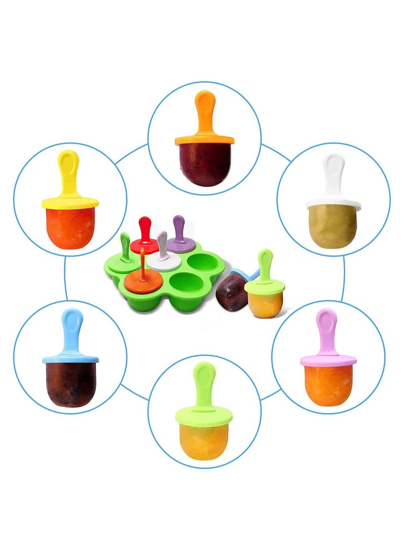 GGEROU Silicone Popsicle Molds, 7-cavity DIY Collapsible Popsicle Molds BPA Free,Reusable,Green  - Image 4