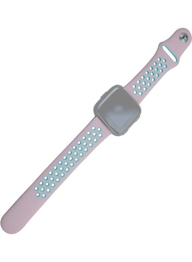 NIBEMINENT Two Color Silicone Replacement Strap For Fitbit Versa 3 Pink/Blue - Image 1