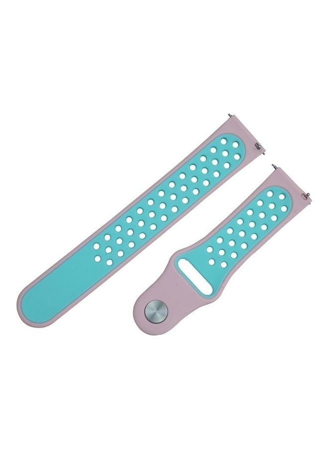NIBEMINENT Two Color Silicone Replacement Strap For Fitbit Versa 3 Pink/Blue - Image 3