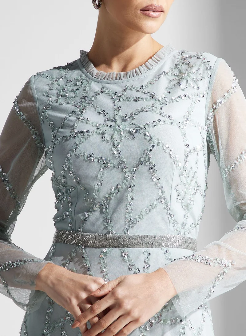 Namshi x Dima Embellished Evening Dress