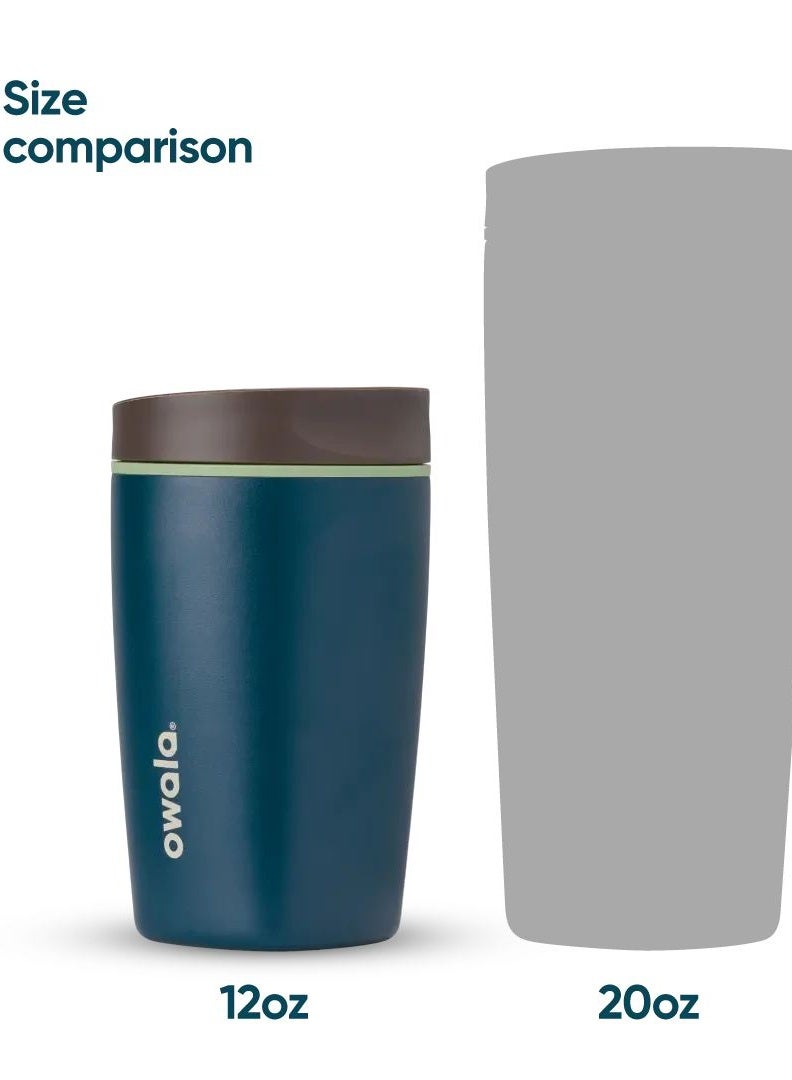 Owala SmoothSip Slider Insulated Stainless Steel Coffee Tumbler, Reusable Iced Coffee Cup, Hot Coffee Travel Mug, BPA Free 12 oz - Image 4