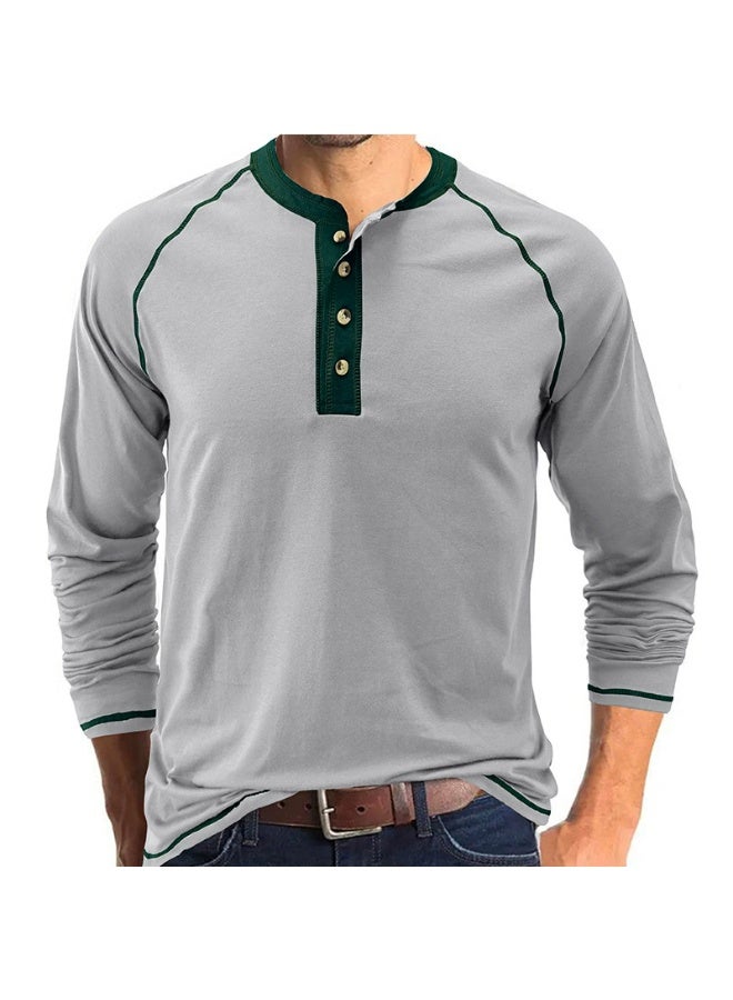 general Men's Henley Shirts Raglan Long Sleeve Casual Slim Fit Lightweight Fashion T-Shirts - Image 1