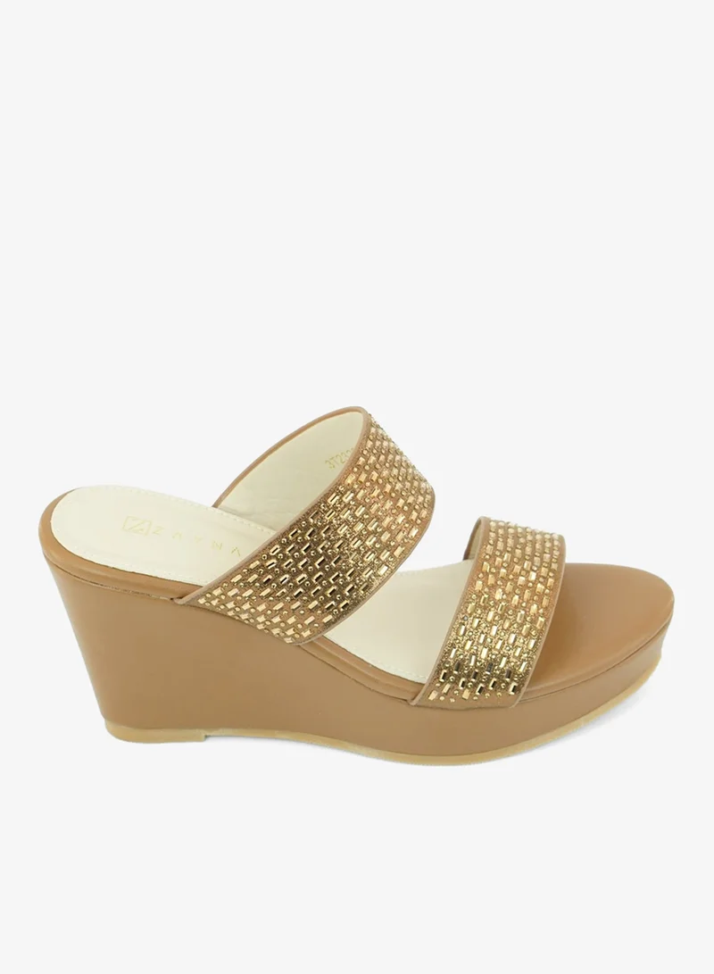Zayna Bronze 221-328 Zayna Ladies Classic Wedge Slides 3T2320-712 Bronze for Women | Best Price UAE