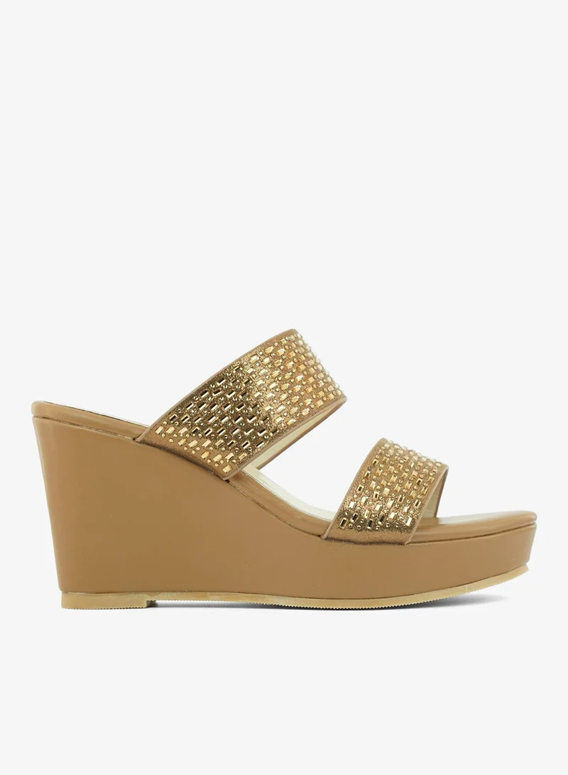 Zayna Bronze 221-328 Zayna Ladies Classic Wedge Slides 3T2320-712 Bronze for Women | Best Price UAE