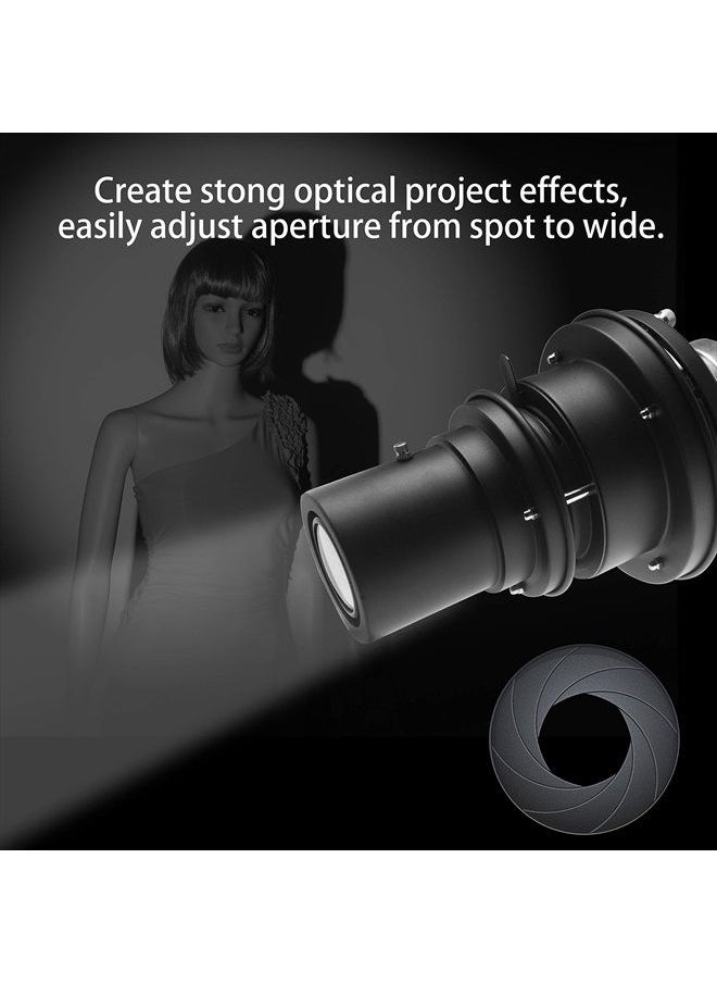 Wellmaking - Wellmaking Bowens Mount Flash snoot conical Lens Video Artist Modelling Shape Light Studio use with Optical Lens Various Gobos Bowens Photography Accessories - Image 1
