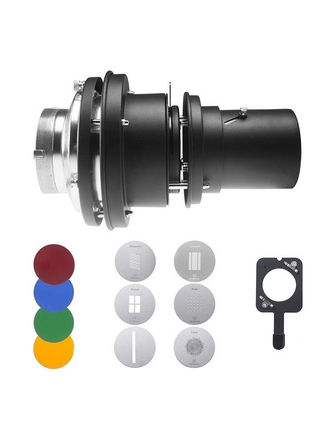 Wellmaking - Wellmaking Bowens Mount Flash snoot conical Lens Video Artist Modelling Shape Light Studio use with Optical Lens Various Gobos Bowens Photography Accessories - Image 1