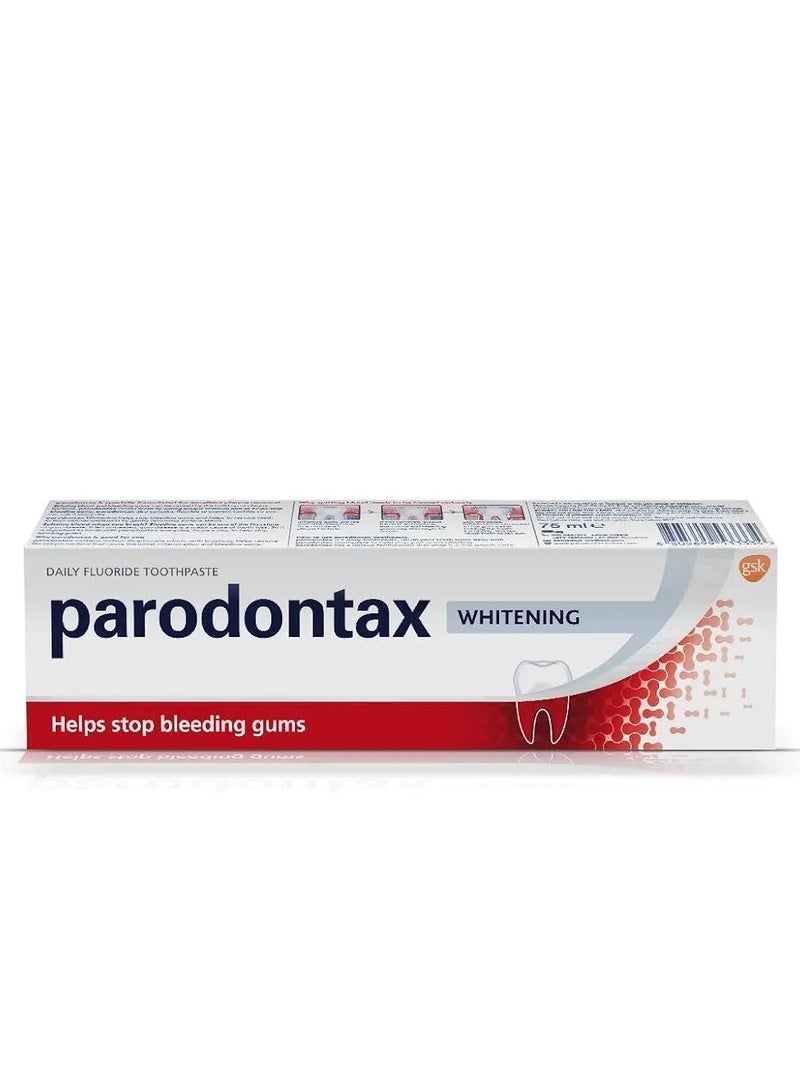 Parodontax Whitening Daily Fluoride Anti Cavity Gingivitis Toothpaste Prevent Gum Bleeding 75ml
