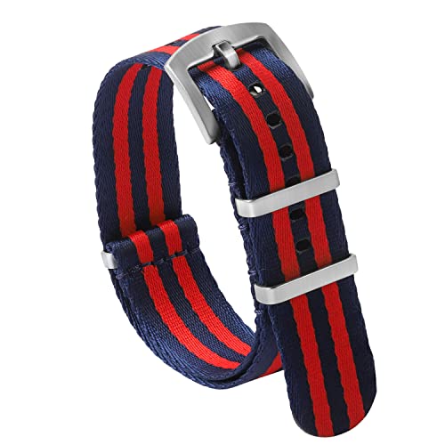 watchdives Nylon Watch Band 18mm 20mm 22mm Multicolor Replacement Watch Straps for Men Women (Blue Red, 20mm) - Image 1