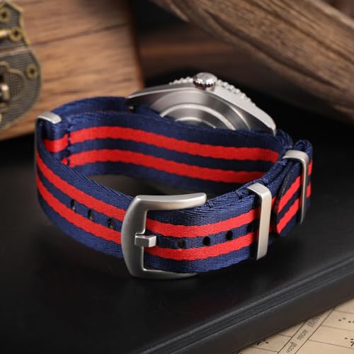 watchdives Nylon Watch Band 18mm 20mm 22mm Multicolor Replacement Watch Straps for Men Women (Blue Red, 20mm) - Image 5