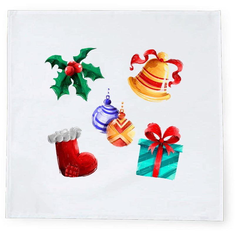 Khakee 6 Pcs Christmas Theme Silk Table Napkins 10x 10 for Xmas Decoration Christmas OrnamentsChristmas Giftxmas21638 - Image 3