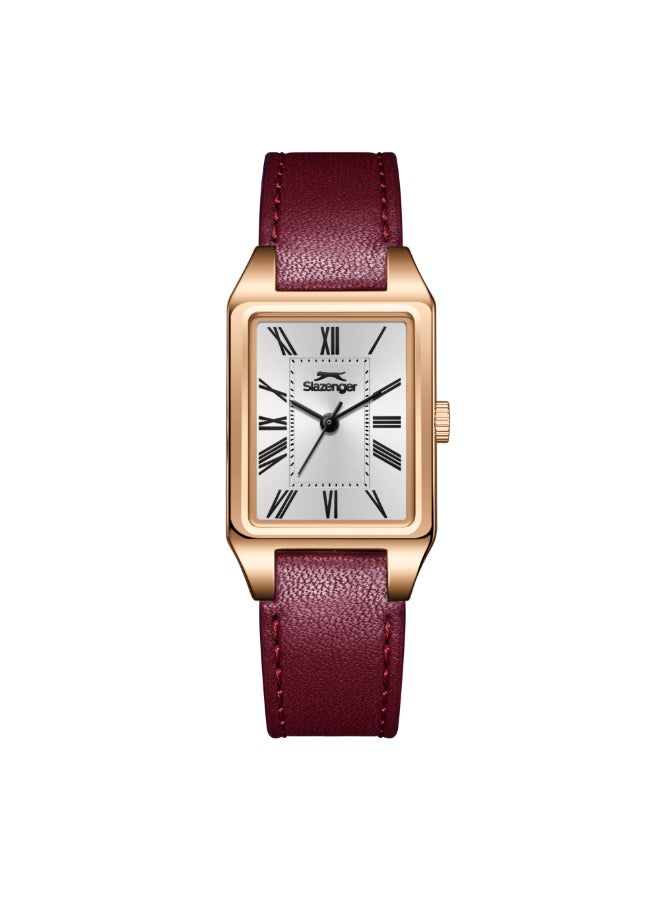 سلازنجر ساعة يد نسائية جلد تناظرية - Image 1