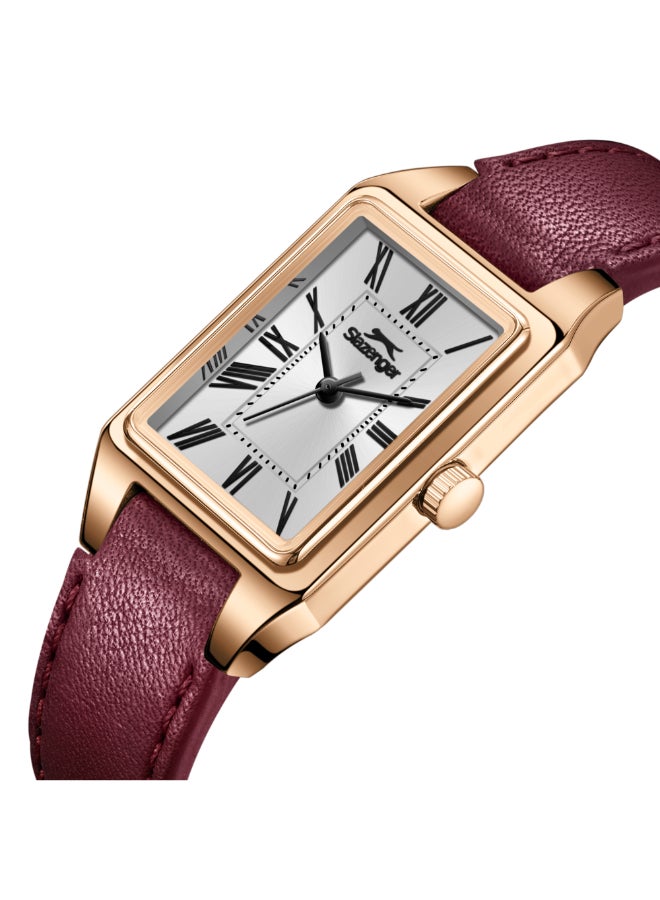 سلازنجر ساعة يد نسائية جلد تناظرية - Image 5