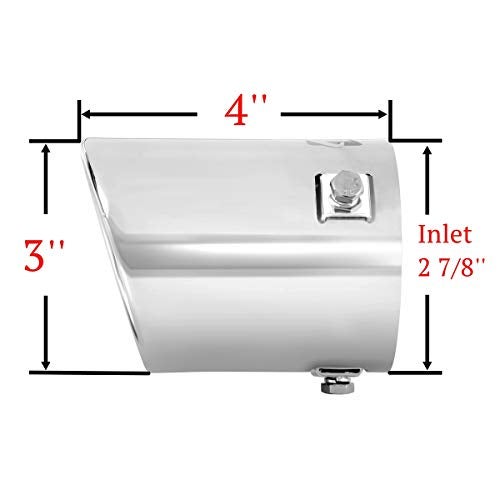 Tritrust فوهة العادم - تناسب قطر أنبوب العادم من 1.75 إلى 2.5 بوصة - مصنوعة من الفولاذ المقاوم للصدأ لإعطاء تأثير الكروم - نصائح كاتم الصوت للسيارات - Image 2